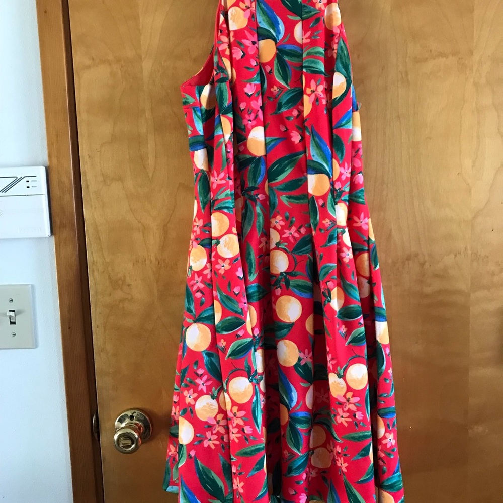 Vince Camuto Coral Fruit-Print Sleeveless Sundress